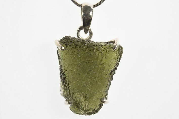 Green Moldavite Tektite Pendant ( g) - Czech Republic #329432